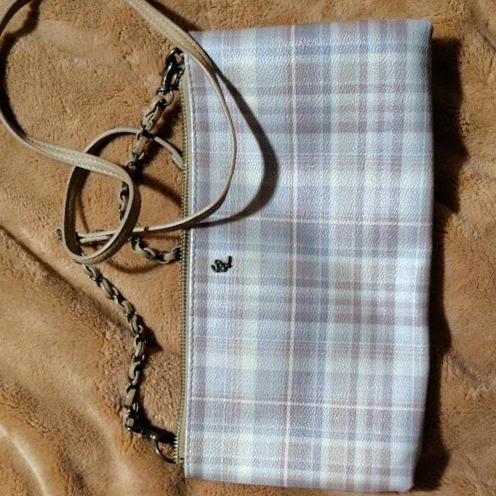 Elliott Lucca Beige Plaid Crossbody Bag